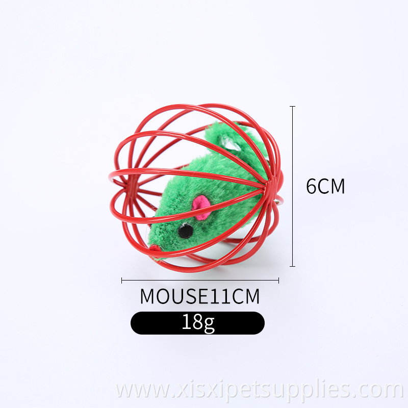 pretty color mouse in cage for cat playing cat products